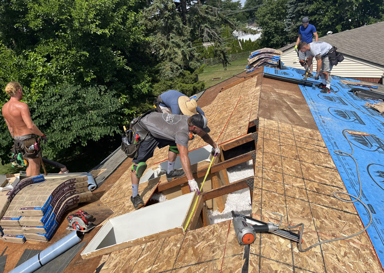 Wood replacement on commercial roof