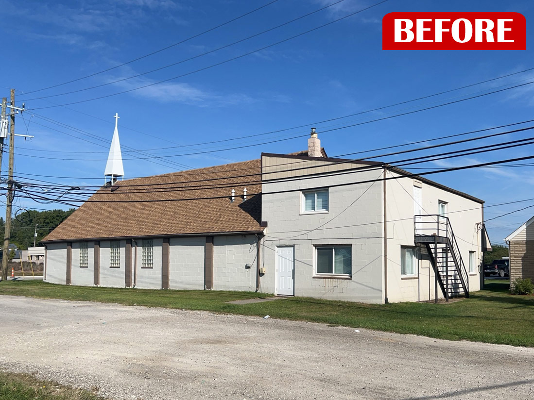 Complete transformation of this church with new siding in Sterling Heights, Michigan